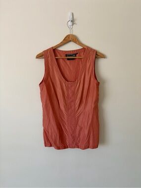 Carole Little Saint Tropez West Coral Scoop Neck Silk Tank Top
